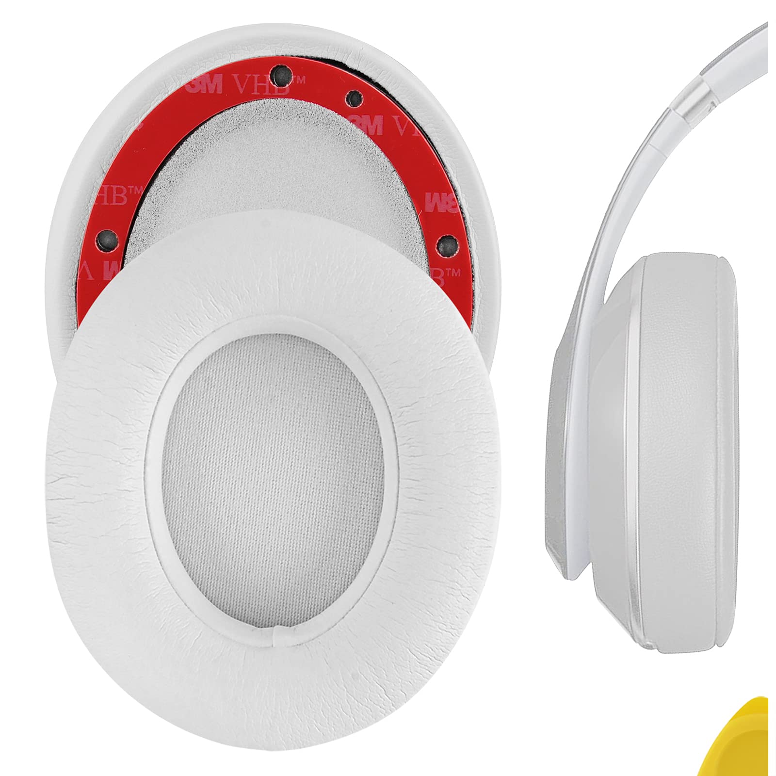 Geekria Replacement Ear Pads for Beats Studio 3 Wireless Headphones Ear Cushions, Repair Parts (White)