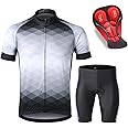LIXADA Men's Cycling Jersey Set Bicycle Short Sleeve Set MTB Bicycle Suit Quick-Dry Breathable Shirt Pants Set
