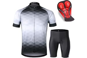 Lixada Men's Cycling Jersey Set Bicycle Short Sleeve Set MTB Bicycle Suit Quick-Dry Breathable Shirt Pants Set