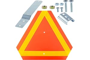 BOSFLAG Slow Moving Vehicle Triangle Sign Mounting Kit with Visibility Slow Moving Vehicle Sign Triangle Signs, Includes 1 Tractor Bracket, 1 Signal Plate, 1 Sign Bracket, 4 Nuts and 4 Bolts