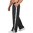 Deyeek Men's Tear Away Basketball Pants High Split Snap Button Casual Post-Surgery Sweatpants with Pockets