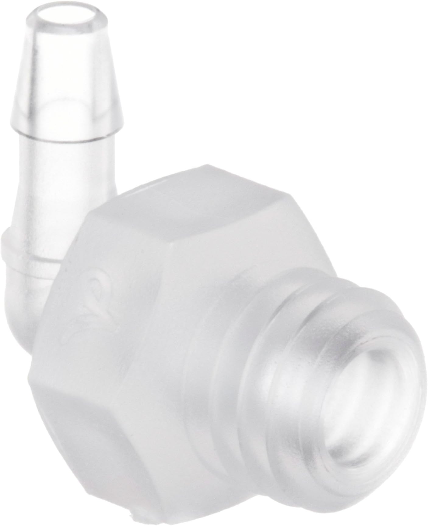 Value Plastics KL210-6 Natural Polypropylene Tube Fitting, 200 Series Barbed 90 Degree Elbow Adapter, 1/16" (1.6 mm) Tube ID x 10-32 UNF (Pack of 25)