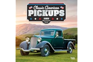Classic American Pickups OFFICIAL | 2026 12 x 24 Inch (Hanging) Monthly Square Wall Calendar | Foil Stamped Cover | Plastic-Free | BrownTrout | Chevrolet Motor Truck Ford GMC