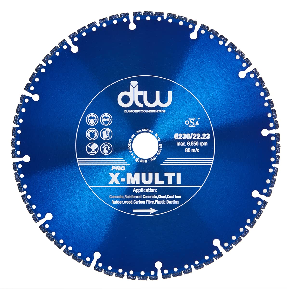DTW Diamond Coated Multi Cutter Saw Blade Cuts Ferrous Metals Fibre Glass 230mm