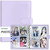 A5 Kpop Photocard Binder, 6 Ring Binder Collector’s Album with 240 Card Slots, PU Leather Cover for Organizing K-Pop, Trading Cards, Game Cards & Memorabilia (Purple)