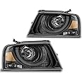 GXENOGO 2024 New LED Headlight Assembly Compatible with 2004-2008 Ford F150 Pickup 2006-2008 Lincoln Mark LT w/Cornering Light Hi Lo Beam Parking Light Turn Signal Side Marker