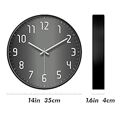 Modern Wall Clock Black&Grey Large Decorative