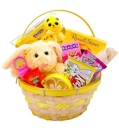easter baskets filled with candy and toys