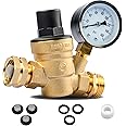 RVGUARD Water Pressure Regulator, Brass Lead-Free Water Pressure Reducer Kit, Adjustable Valve with Inlet Screened Filter, fo
