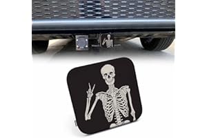 Beabes Human Skeleton Car Rear Hitch Covers Cute Rock and Roll Skeleton Skull Square Trailer Hitch Cover Tube Plug Insert, 2" Towing Rear Hitch Cover for Car Truck, Easy to Install