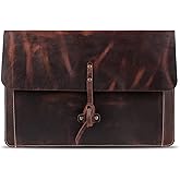 Londo Real Grain Leather MacBook Pro and MacBook Air Case, Front Pocket & Flap Closure - 14 Inch - 13 Inch (M4, M3, M2, M2, M1, Pro, Max) 13.3 Inch, iPad Pro 12.9 Inch - 2020 to 2024 Models