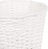 Zuvo Round Wicker Waste Paper Bin White 25x25x18 cm Durable Modern Design view 6