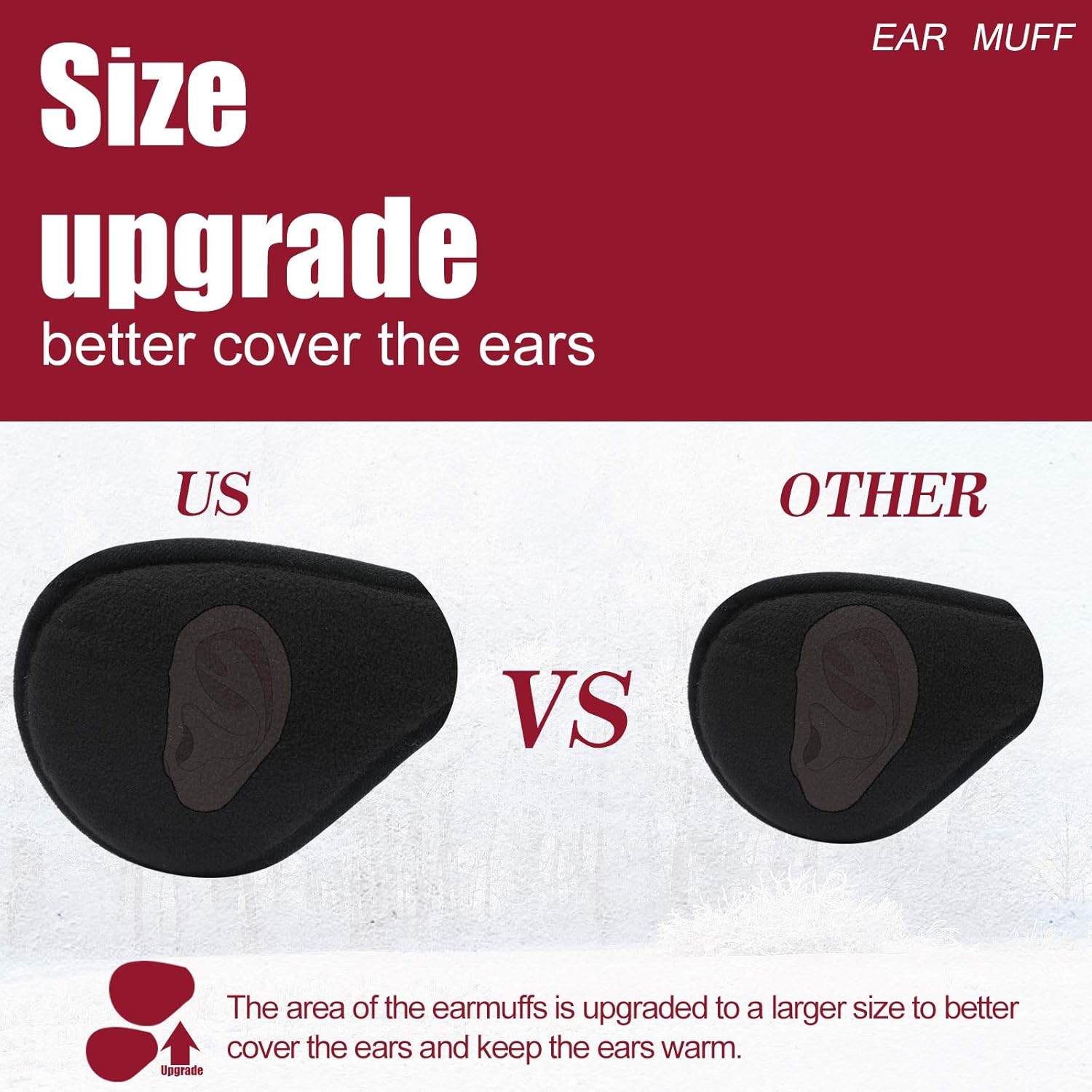 Ear Warmer By Metog Gift Box Ear muffs Foldable Polar Fleece Earmuffs Black, One Size at  Men’s Clothing store
