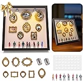 DIY Museum of Us Kit Picture Frame Shadow Box Romantic Gift for Woman | 8 Gold Mini Picture Frames &amp; 8 People Figurines, Personalized Gift for Valentine, Mother, Anniversary, Christmas &amp; Home Decor