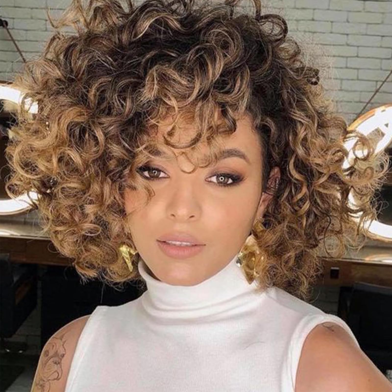 GoGo Curl Crochet Hair 8 Inch 8 Packs Ocean Deep Wave Crochet Braids Hair Extensions Synthetic Curly Crochet Hair Extensions for Black Women（1B/30/27）