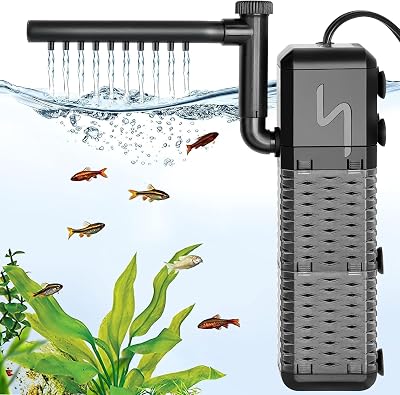AQQA Internal Aquarium Filter 800L/h 9W Aeration Rainfall Up to 250L