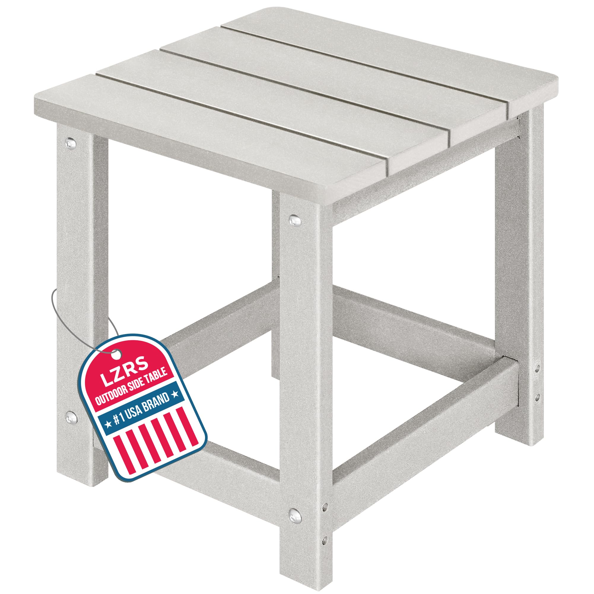 LZRS Adirondack Square Outdoor Side Table for Patio, Pool Composite Patio Table,HDPE End Tables for Backyard,Pool, Indoor Companion, Easy Maintenance & Weather Resistant(Sand) Image