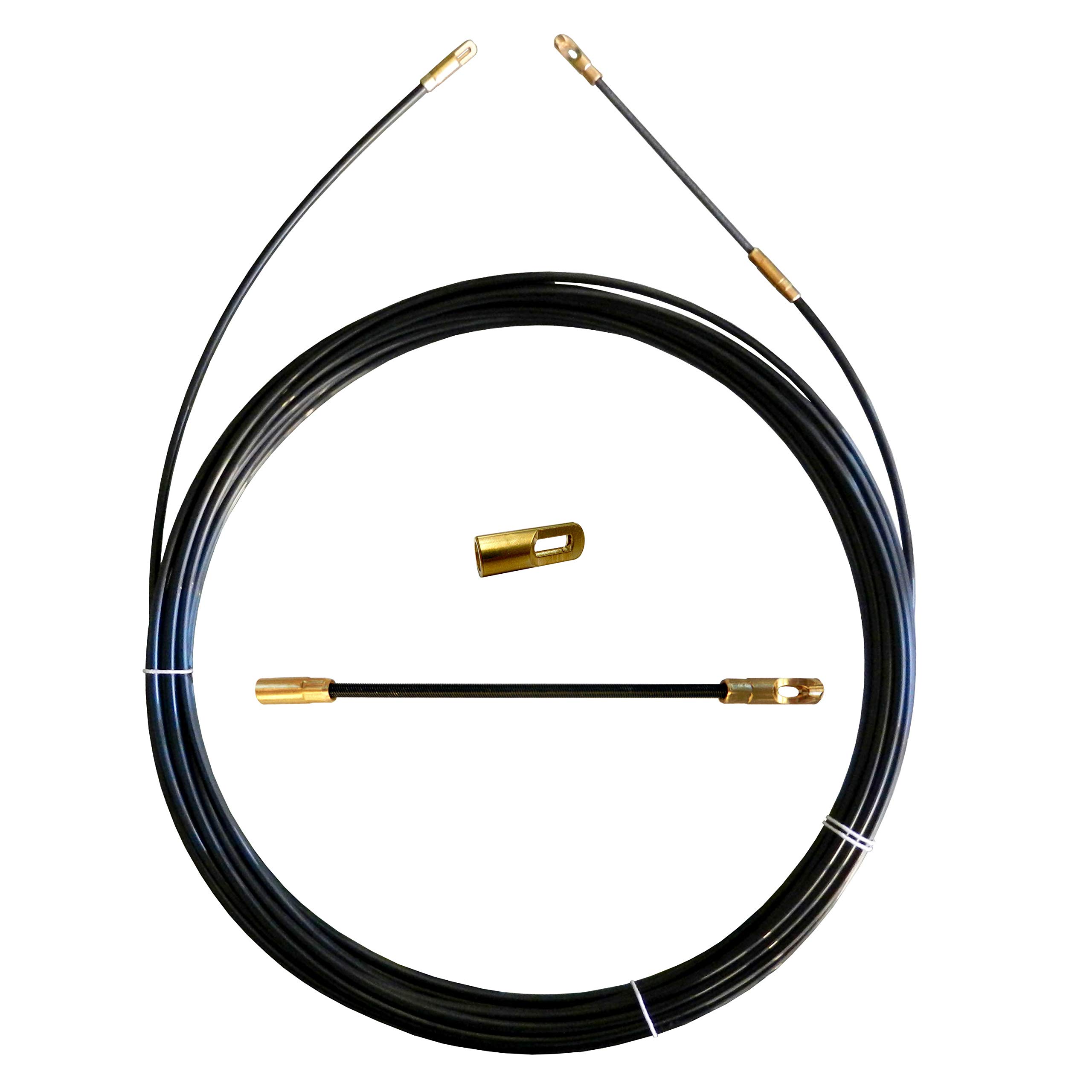 Perlon Cable Pulling fishtape, Black, Ø 4 mm, 10 Meters, with Interchangeable terminals