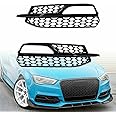 MUTUSAISI Front Lower Bumper Grill Honeycomb Fog Light Grille Inserts Compatible with Audi S3 A3-S-Line 2015 2016 Accessories