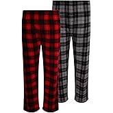 Mad Game Boys Pajama Pants - 2 Pack Soft Sleepwear Micro Polar Fleece Printed Plaid Pajama Bottoms for Kids