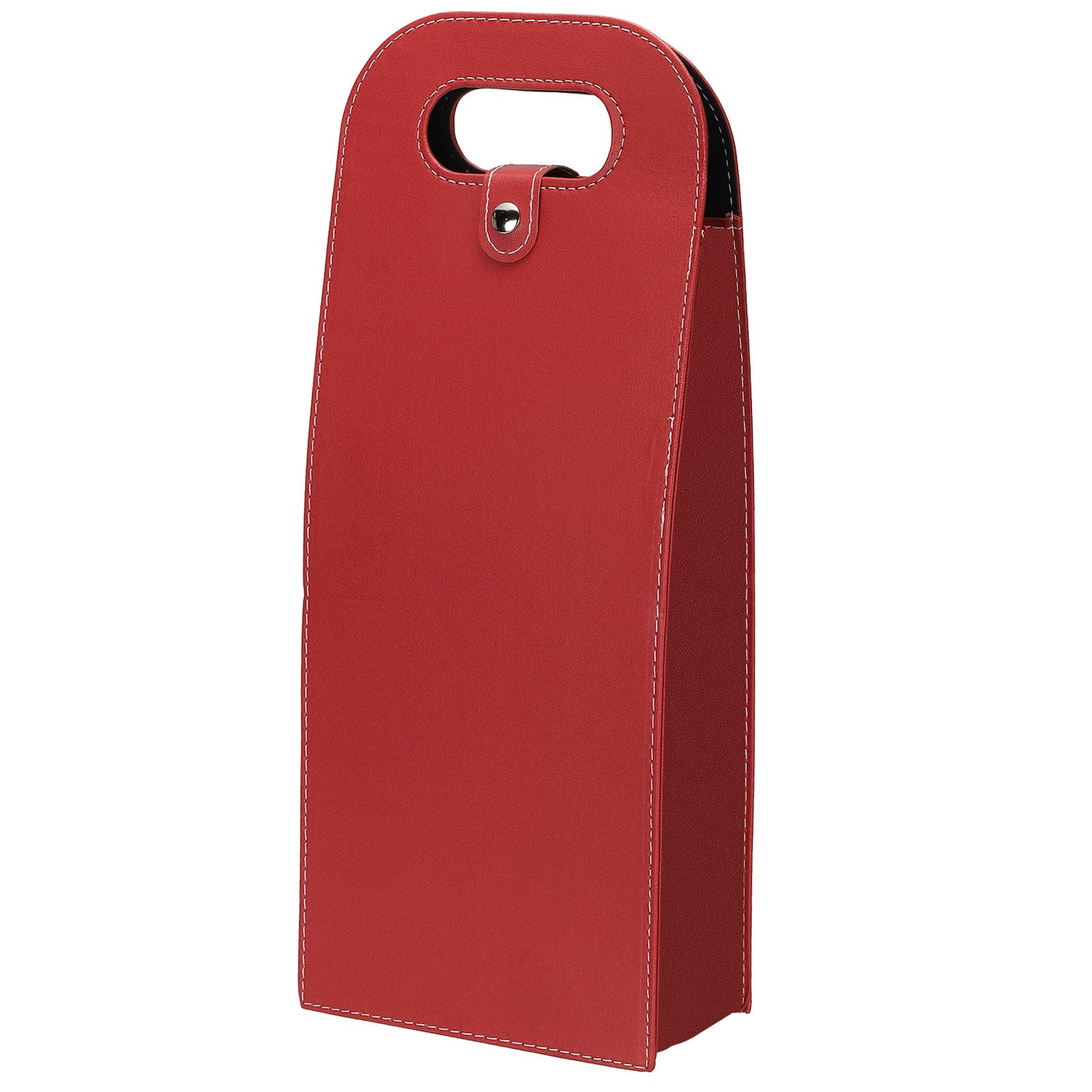 PATIKIL 2 Bottle Wine Gift Bag, Wine Bag Reusable Leather Wine Tote Carrier for Wine Bottles Portable Champagne Gift Bags for Picnic Party Wedding, Red-1