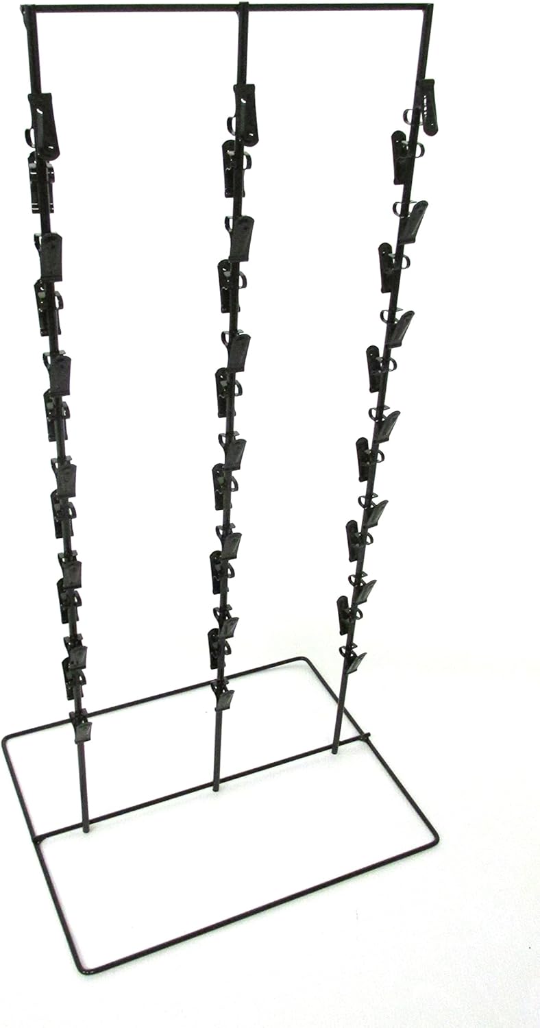 Triple Round Strip 6 Inch Apart 39 Chip Counter Potato Chip Display Rack in Black