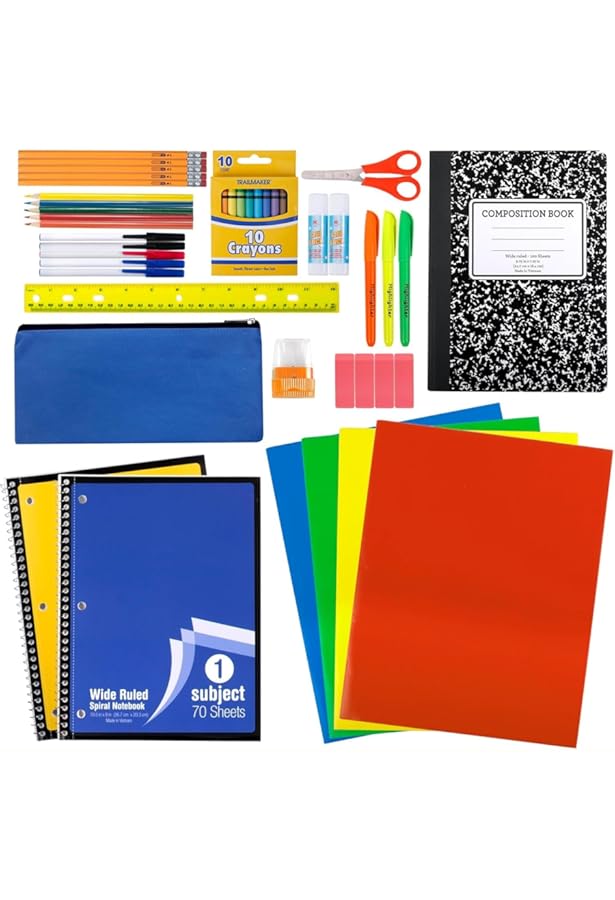 Emergency Kit For School Girls Back To School Supply Box Bundle - 4 Kits With Folders, Notebooks, Calculators, Pens & More For High School & College School Supply Kit
