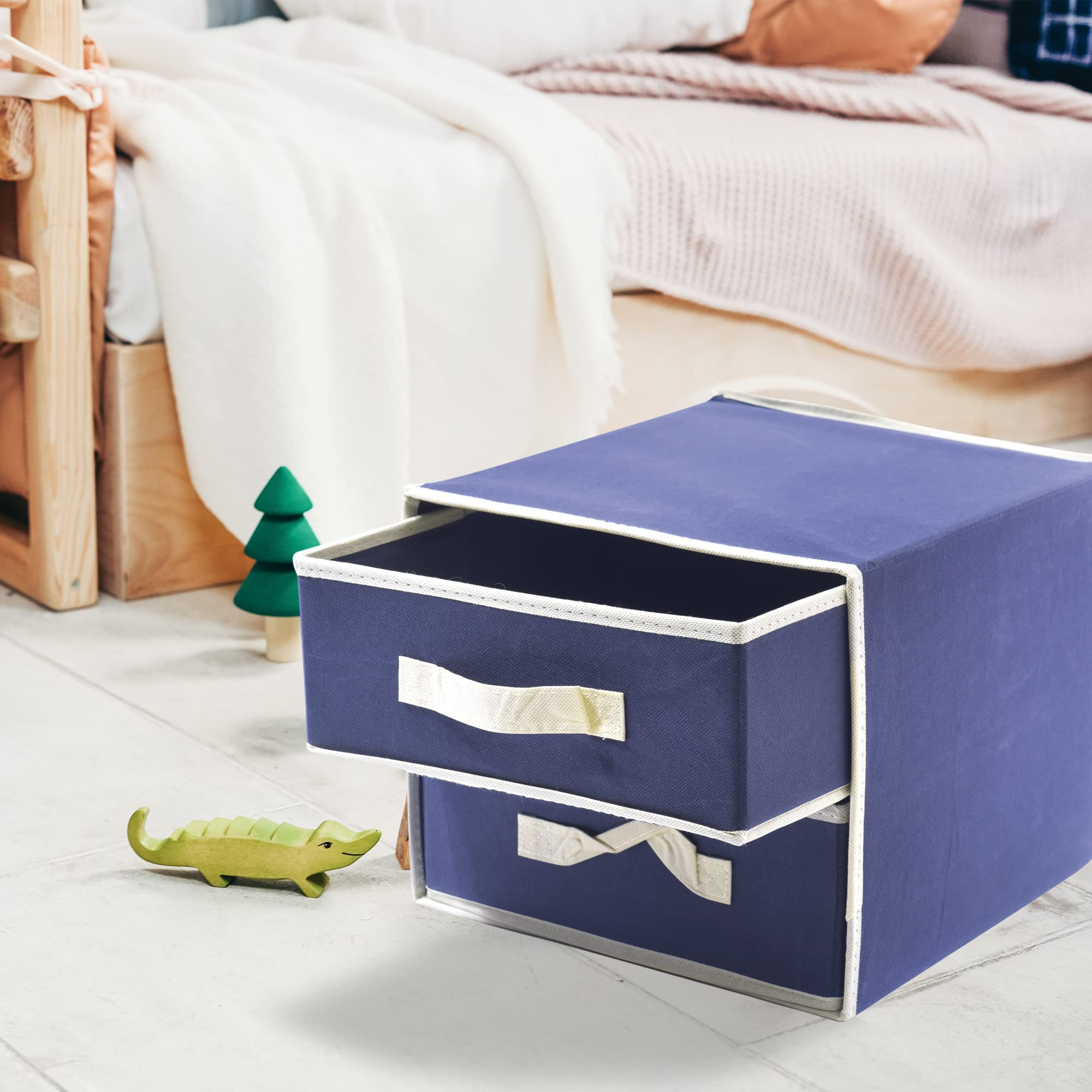 House Collection TNT Chest of Drawers Blue with 2 Drawers 30 x 30 x 25 cm (HSC1948)