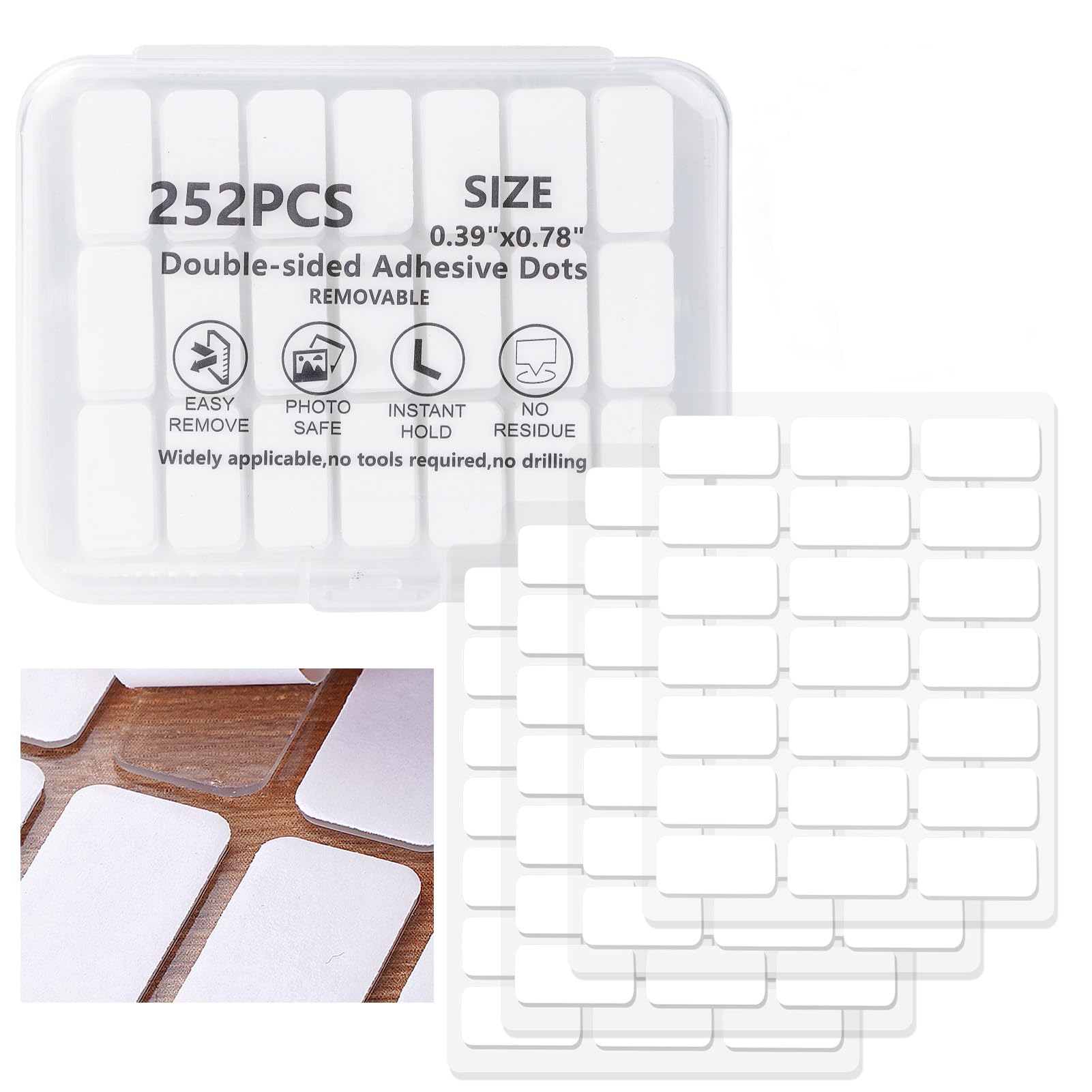 Photo 1 of Clear Glue Point Dots Double Sided Removable Transparent Nano Adhesive Sticky Dots for Walls Balloons Craft Wedding Decoration 2 pack