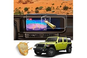 R RUIYA for 2024 Jeep Wrangler JL Screen Protector for 2024 Wrangler 4xe JL Sport Rubicon Sahara Willys Sport S HIGH ALTITUDE 4XE 12.3-inch Touchscreen Tempered Glass Protective Film for 2024 Jeep