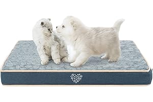 VANKEAN Waterproof Dog Crate Pad Bed Mat Reversible (Warm&Cool), Removable Washable Cover & Waterproof Inner Lining, Pet Crate Mattress for Cats and Dogs, Joint Relief Dog Bed for Crate, Navy