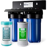 iSpring WGB21BM 2-Stage Whole House Water Filtration System with 10” x 4.5” Carbon Block and Iron & Manganese Reducing…
