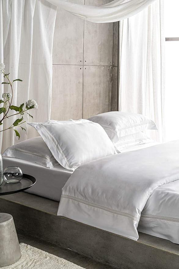 D'Decor 200 TC Large Plain Bed Sheet SETP0091WHITE Amazon.in Home