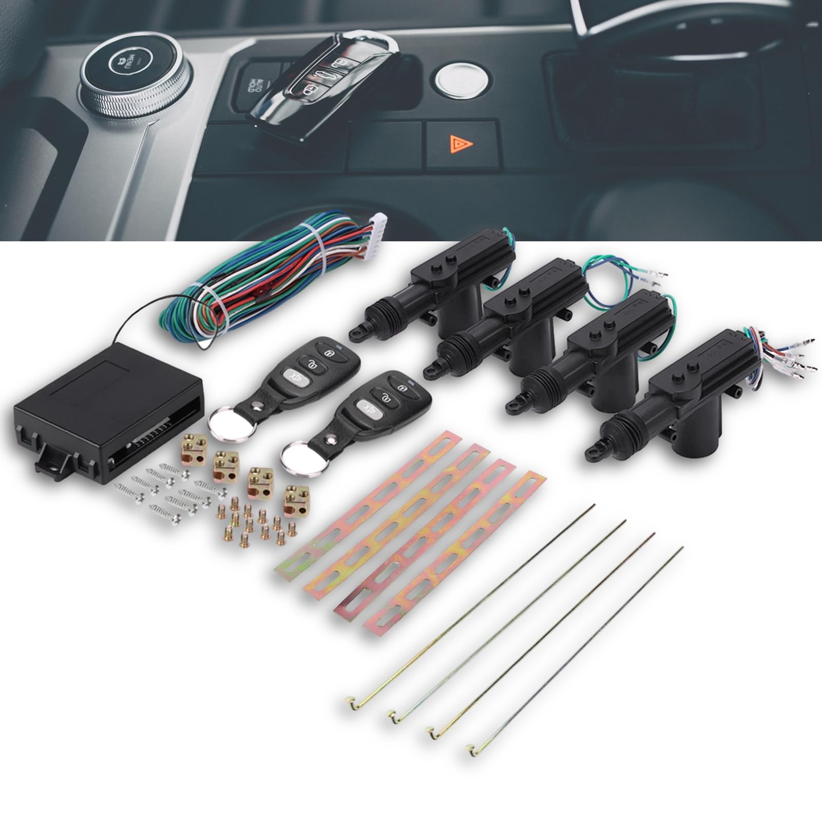 Photo 1 of ***FOR PARTS ONLY*** Keyless Entry Car Kit, Universal Car Central Door Lock System Kit with 2 Remote Control, 12V Auto Locking Security 4 Door Car Power Door Lock with 4 Actuators, for Car Truck Doors