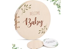 D-buy Baby Shower Guest Book, Baby Shower Sign in Round Guest Book with Watercolor Design, Baby Shower Guest Book Alternative