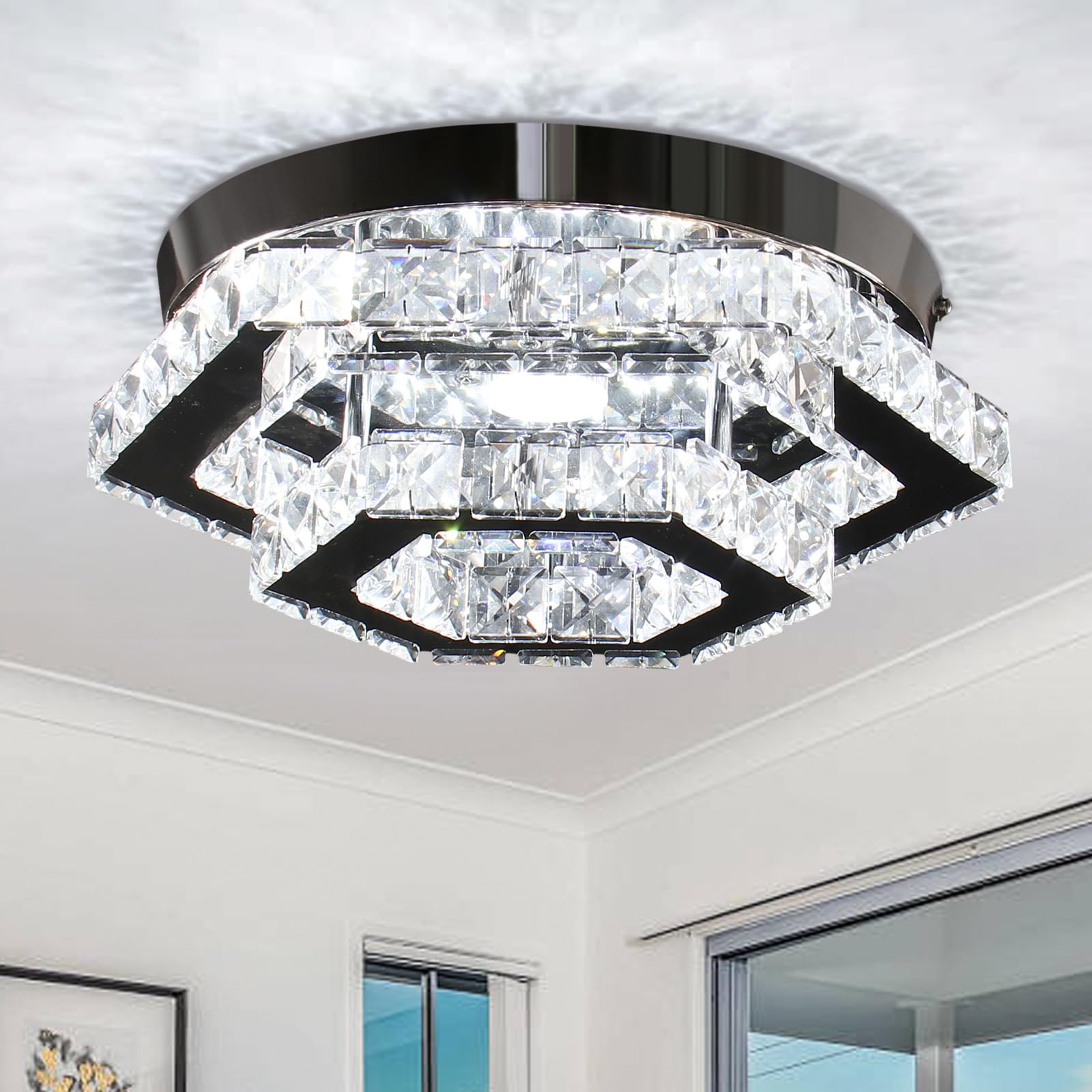 Mua CXGLEAMING Modern LED Chandelier Flush Mount Ceiling Light Fixture ...