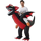 eLUUGIE Inflatable Dragon Costume Halloween Inflatable Blow-up Costume for Adults/Man/Christmas Party