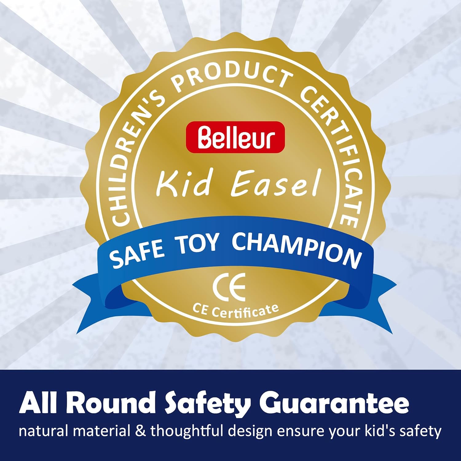 Belleur All-in-one Kid Easel Including 2 Paper Rolls, Magnetic Letters, 6 Finger Paints, 8 Colors Markers, Deluxe Standing Art Easel with Magnetic Chalkboard & Whiteboard, Easy to Adjust Height - Blue: Home & Kitchen