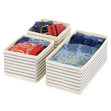 Mdesign Set Of 3 Bedroom Storage Boxes Versatile Clothing