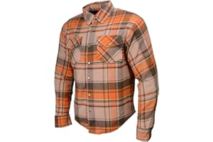 Milwaukee Leather Men's Plaid Flannel Biker Shirt with Aramid Fiber and Armor - XX-Large
