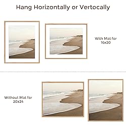 20x24 Picture Frames, Rustic Solid Oak Wood Frame