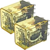 RH2B-UL-DC24V Plug-in Control Relay (Pack of 2) - DPDT 24VDC Coil 10A 8-Pin Industrial Relay with Indicator Light