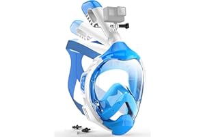 Zeeporte Dive Full Face Snorkel Mask, Snorkeling Gear for Adults Kids with Latest Dry Top Breathing System and Detachable Camera Mount, Foldable Mask with 180 Degree Panoramic View, Anti Leak&Fog