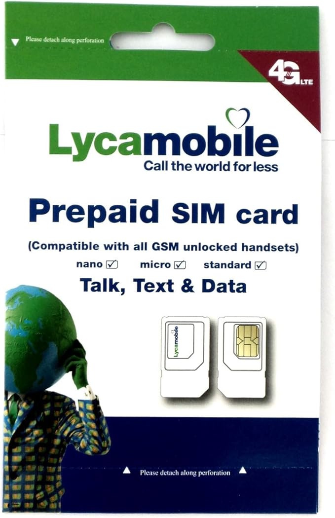 Lyca Mobile Triple Punch Regular, Micro and Nano All in One SIM Card Amazon.ca Cell Phones