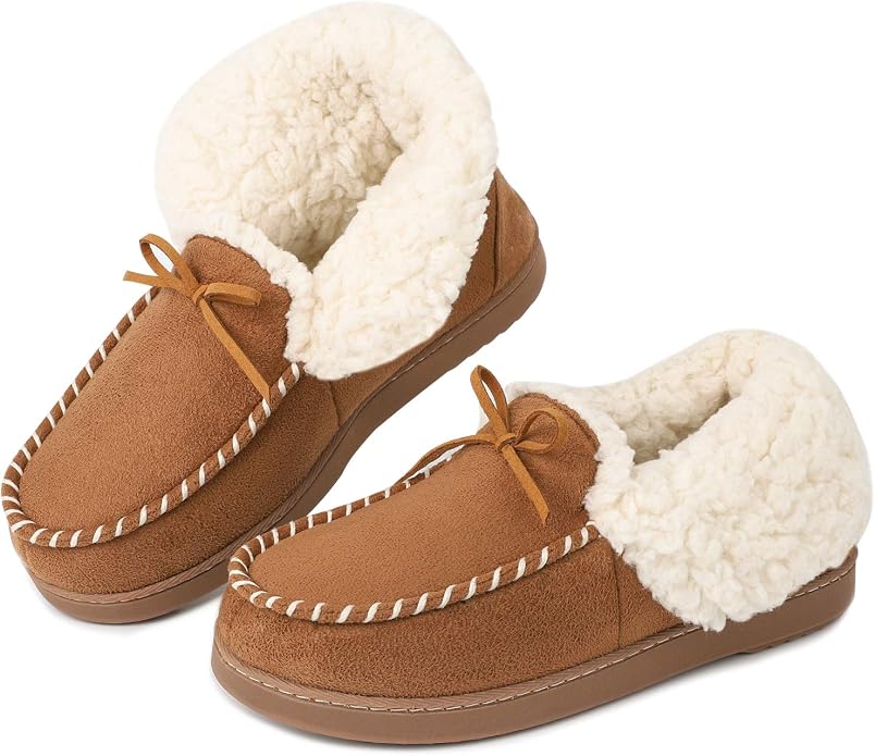 Mocassins Pantoufles Homme Avec Mousse Mémoire - Doublure Polaire, Semelle Antidérapante | Pour Intérieur Et Extérieur