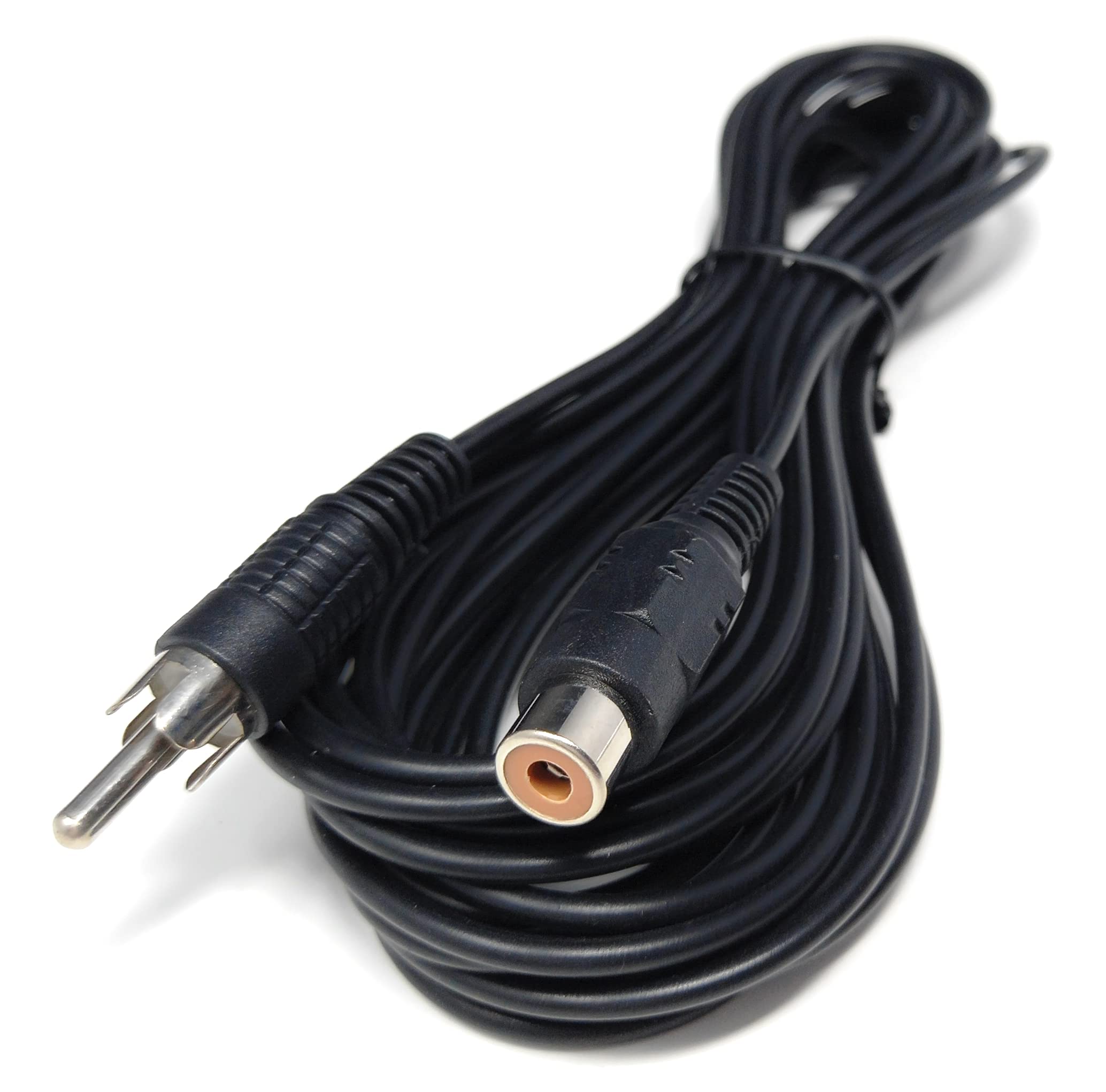 DRUT 5m RCA to RCA Socket Mono Single Phono Extension Cable HI-FI/TV Audio Video Lead Cord (16.5ft, Black)