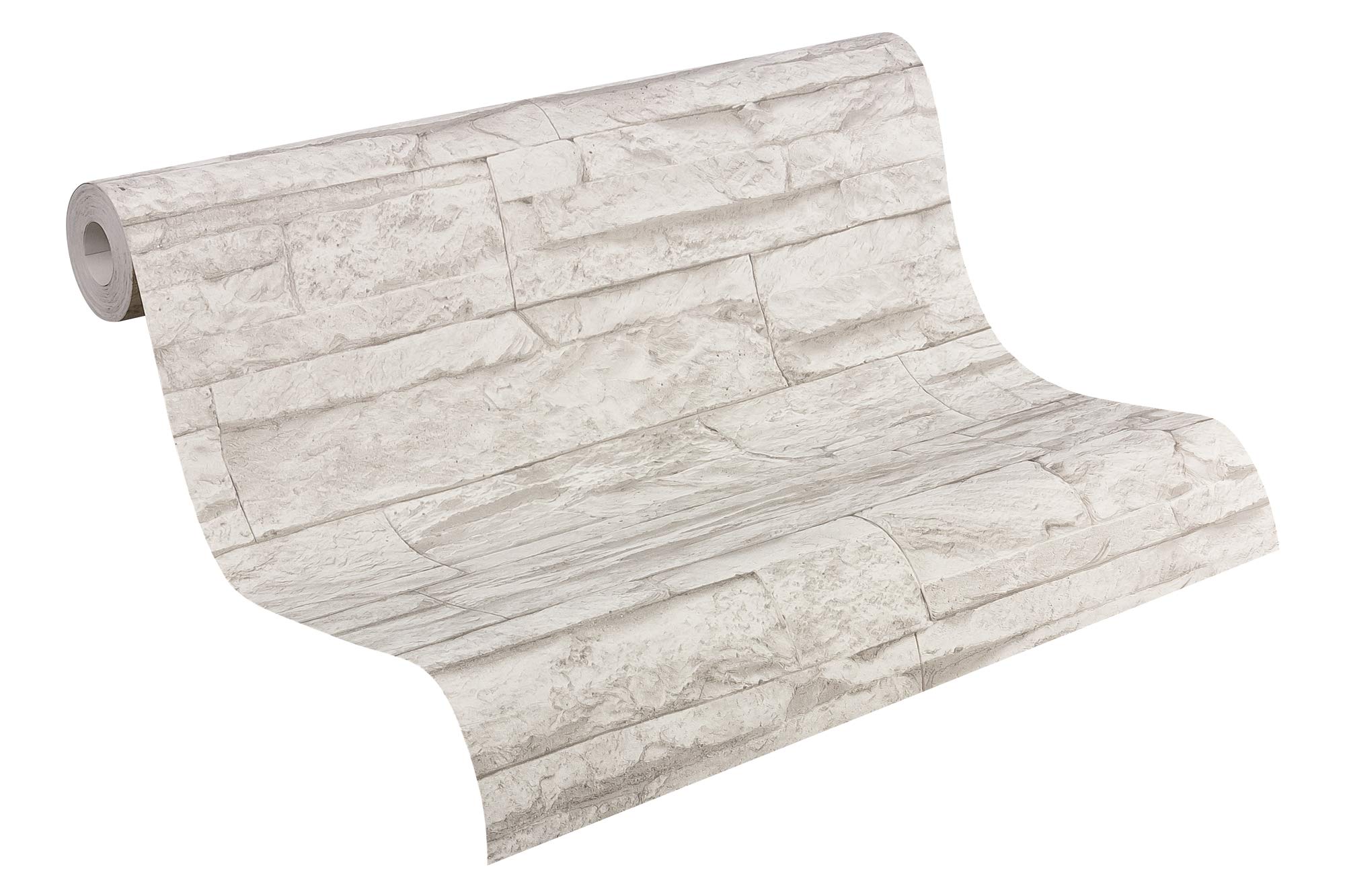 A.S. Création Brick Wallpaper Elements Non-Woven Wallpaper 10.05 m x 0.53 m Grey White Made in Germany 707116 7071-16