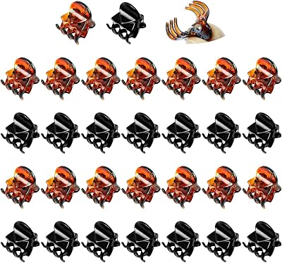Qufiiry 30Pcs Mini Hair Clips Black Brown Non Slip Claw Hair Clips Women Girls