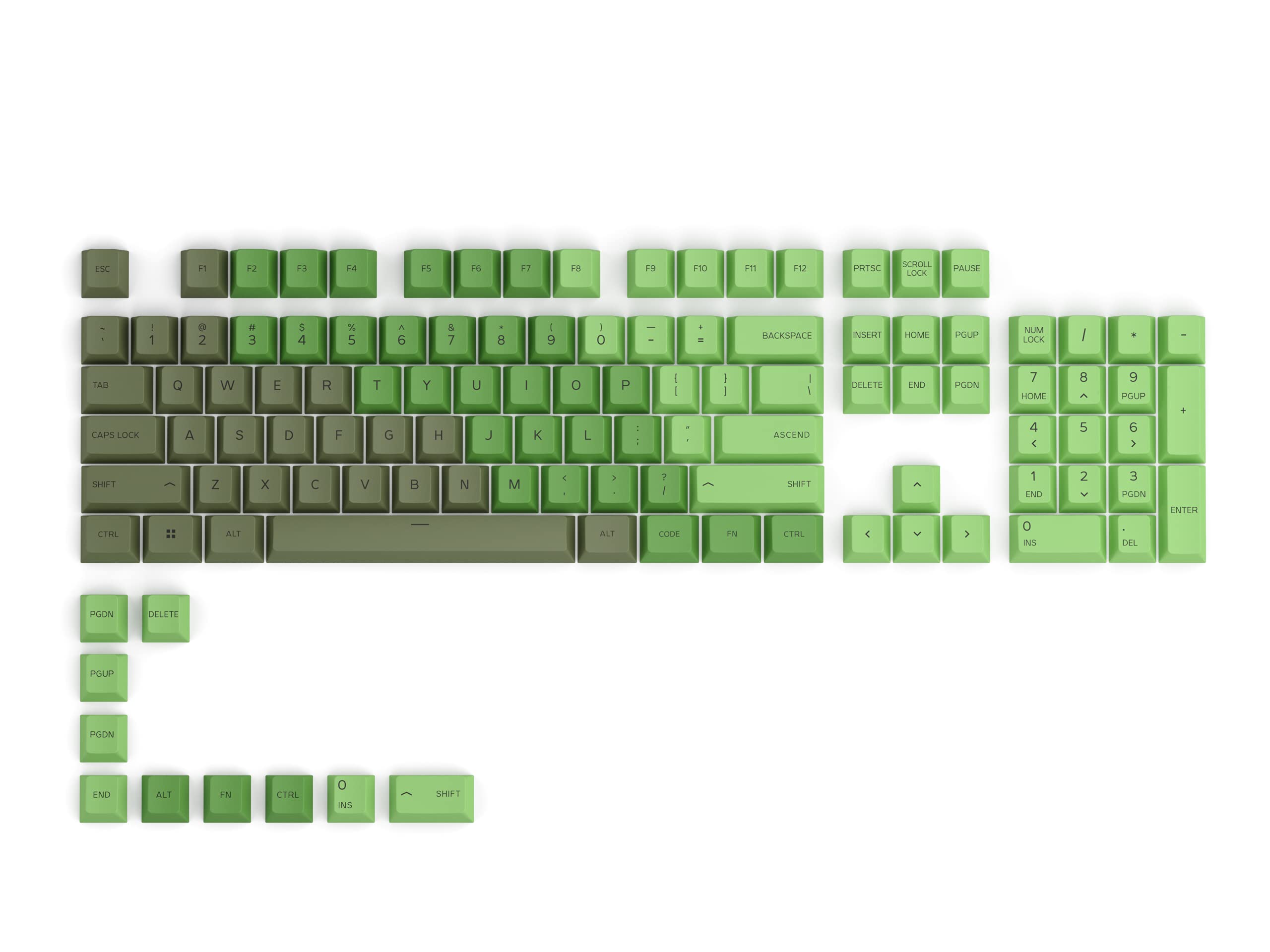 Mua Glorious GPBT Dye Sublimated Keycaps (Olive) - Thick PBT Plastic ...