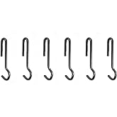 Enclume Angled Pot Hook, Set of 6, Use with Pot Racks, Hammered Steel
